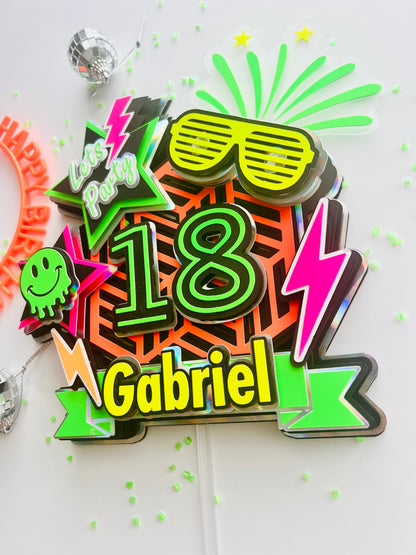 Glow Party Cake Topper Glow Birthday Party Neon Birthday Euphoria Birthday Party