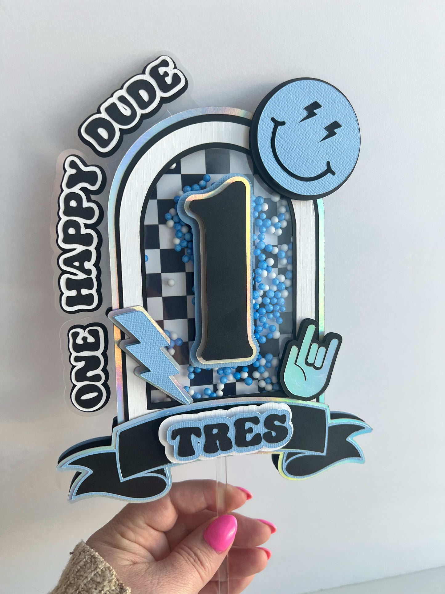 One Cool Dude Cake Topper One Happy Dude Birthday