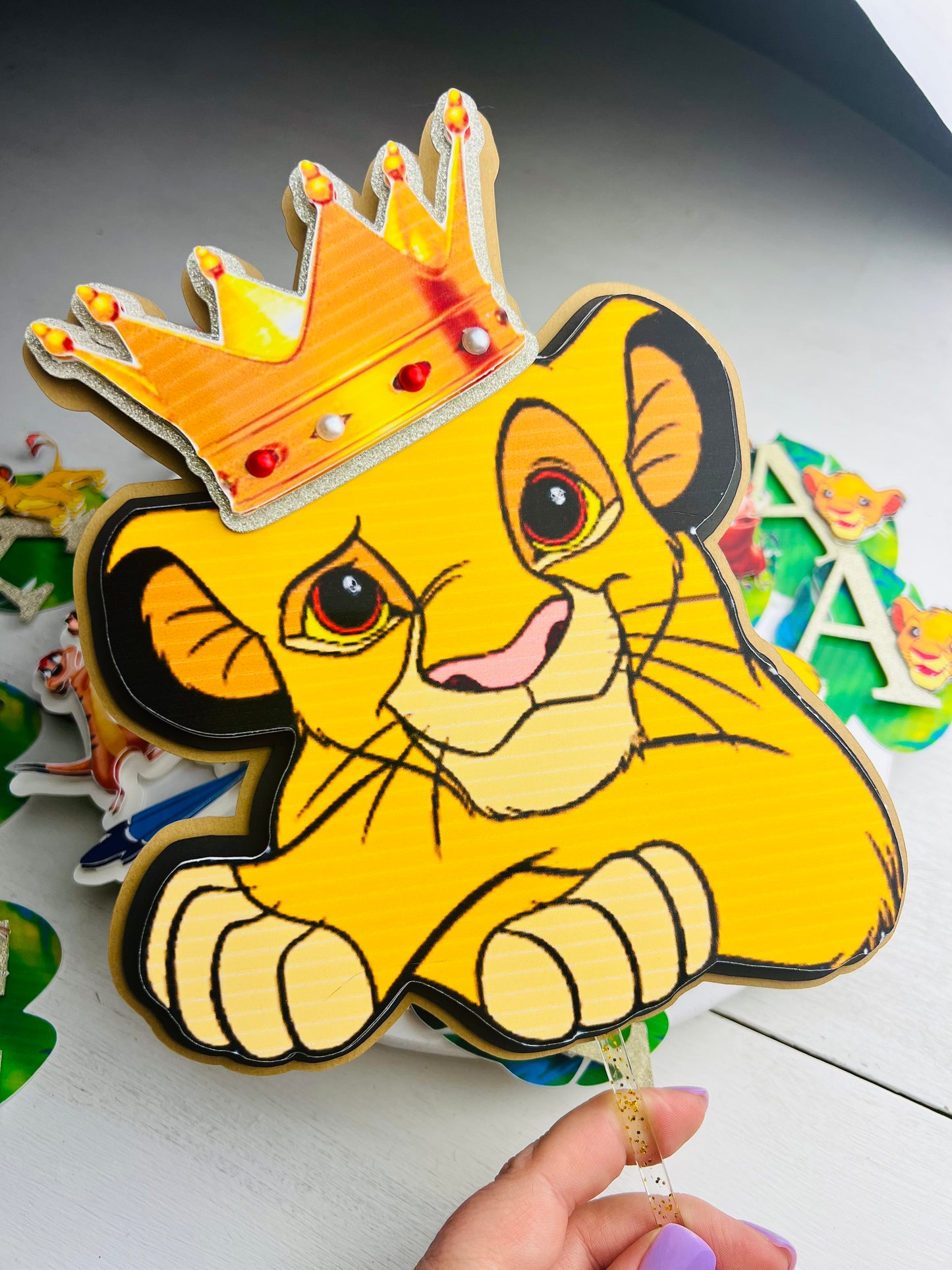 Smash Cake 3D Birthday Cake Topper Lion Simba Centerpiece