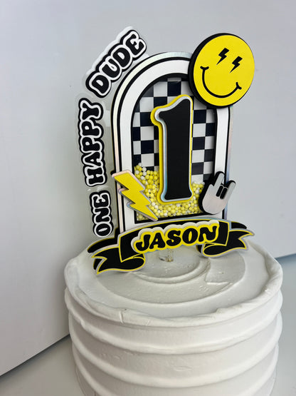 One Cool Dude Cake Topper One Happy Dude Birthday