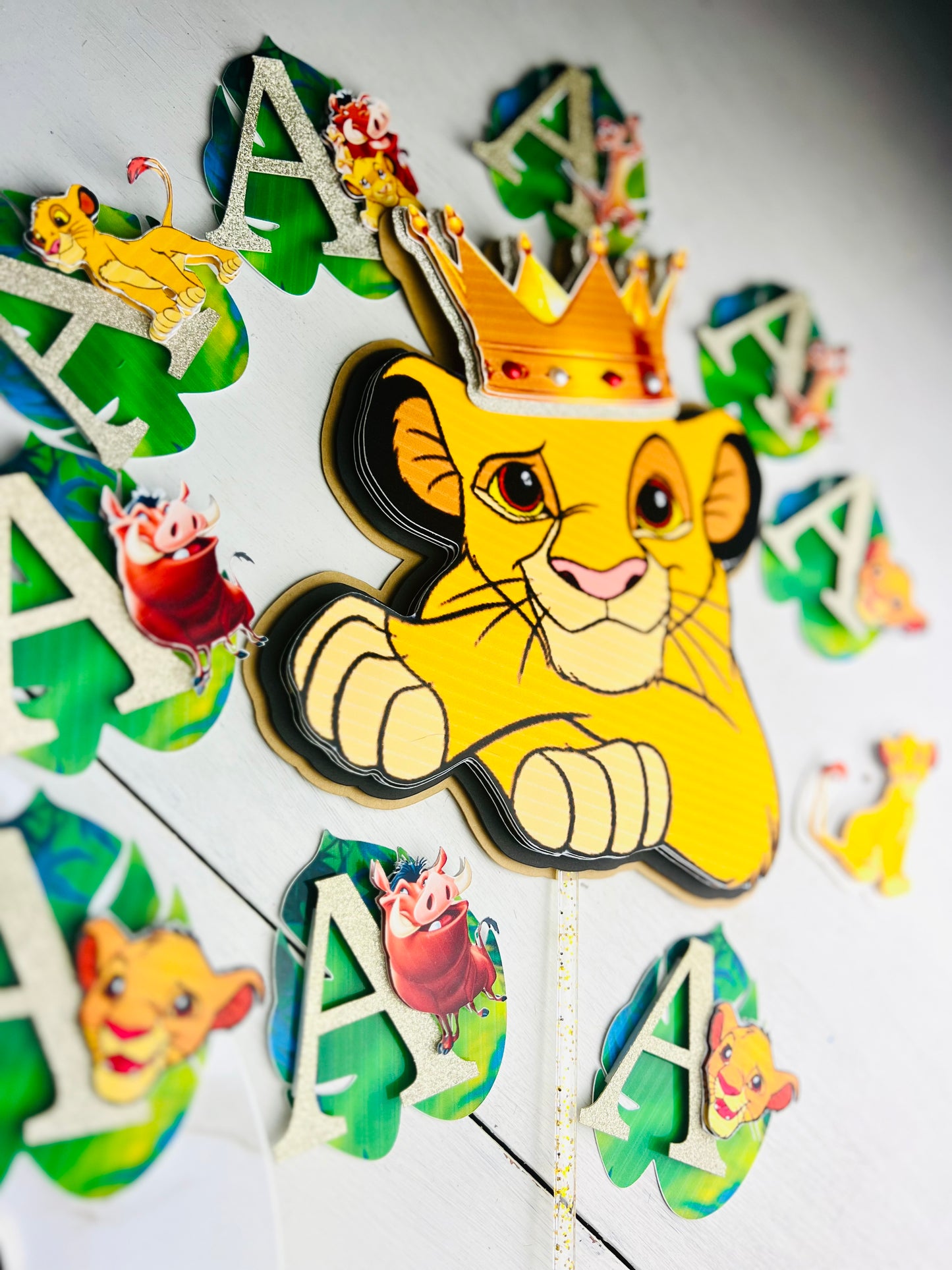 Smash Cake 3D Birthday Cake Topper Lion Simba Centerpiece