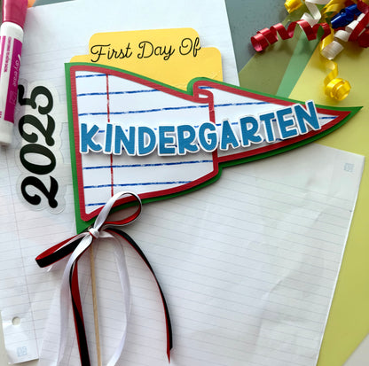 First Day of School & Last Day of School Pennant Flag Signs