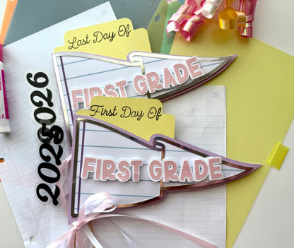 First Day of School & Last Day of School Pennant Flag Signs