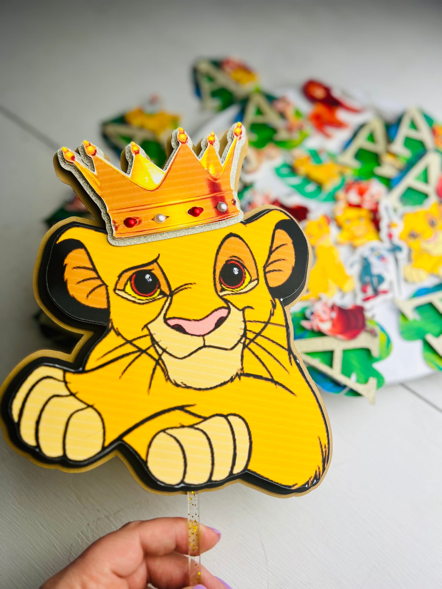 Smash Cake 3D Birthday Cake Topper Lion Simba Centerpiece