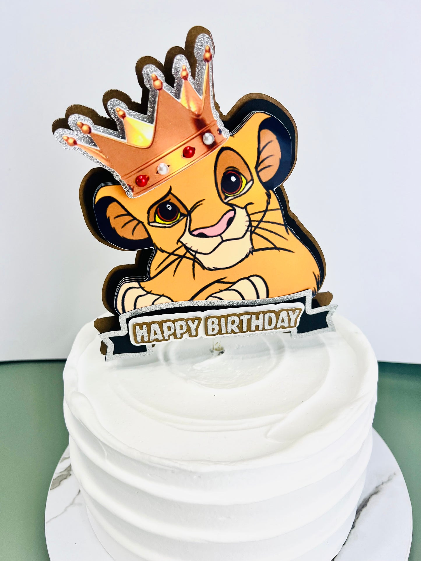 Smash Cake 3D Birthday Cake Topper Lion Simba Centerpiece
