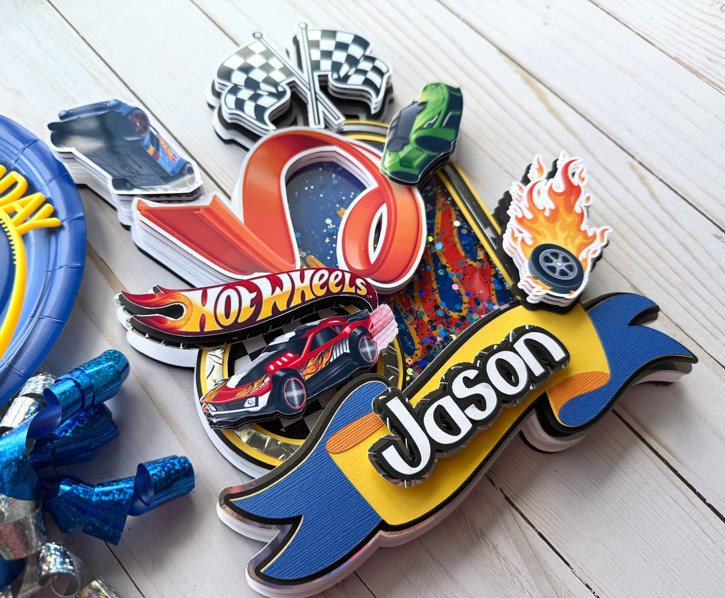 Race car Cake Topper Hot Wheels