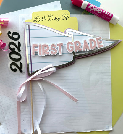 First Day of School & Last Day of School Pennant Flag Signs